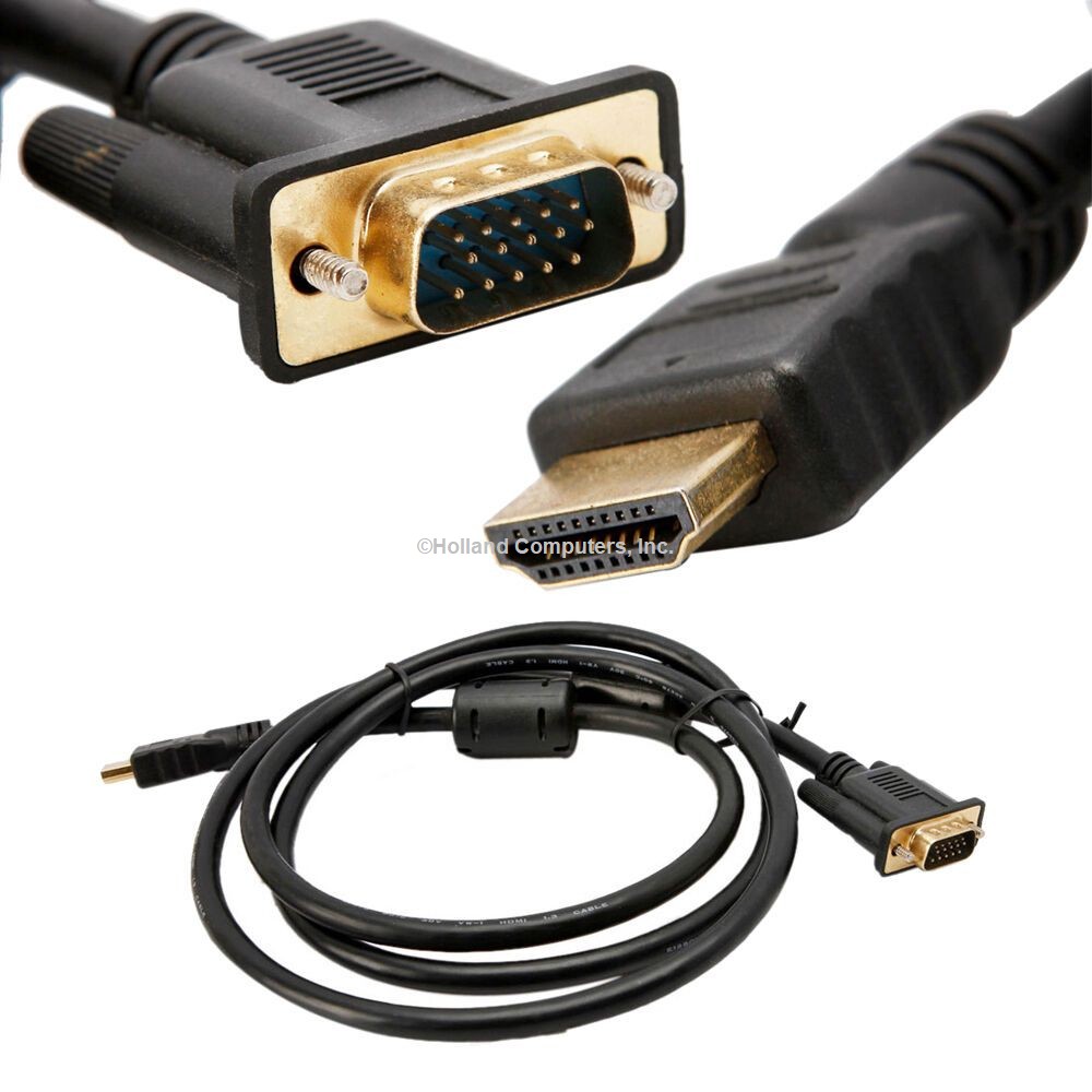 6 ft Gold Plated HDTV HDMI to VGA male HD15 Adapter Cable for PC or TV