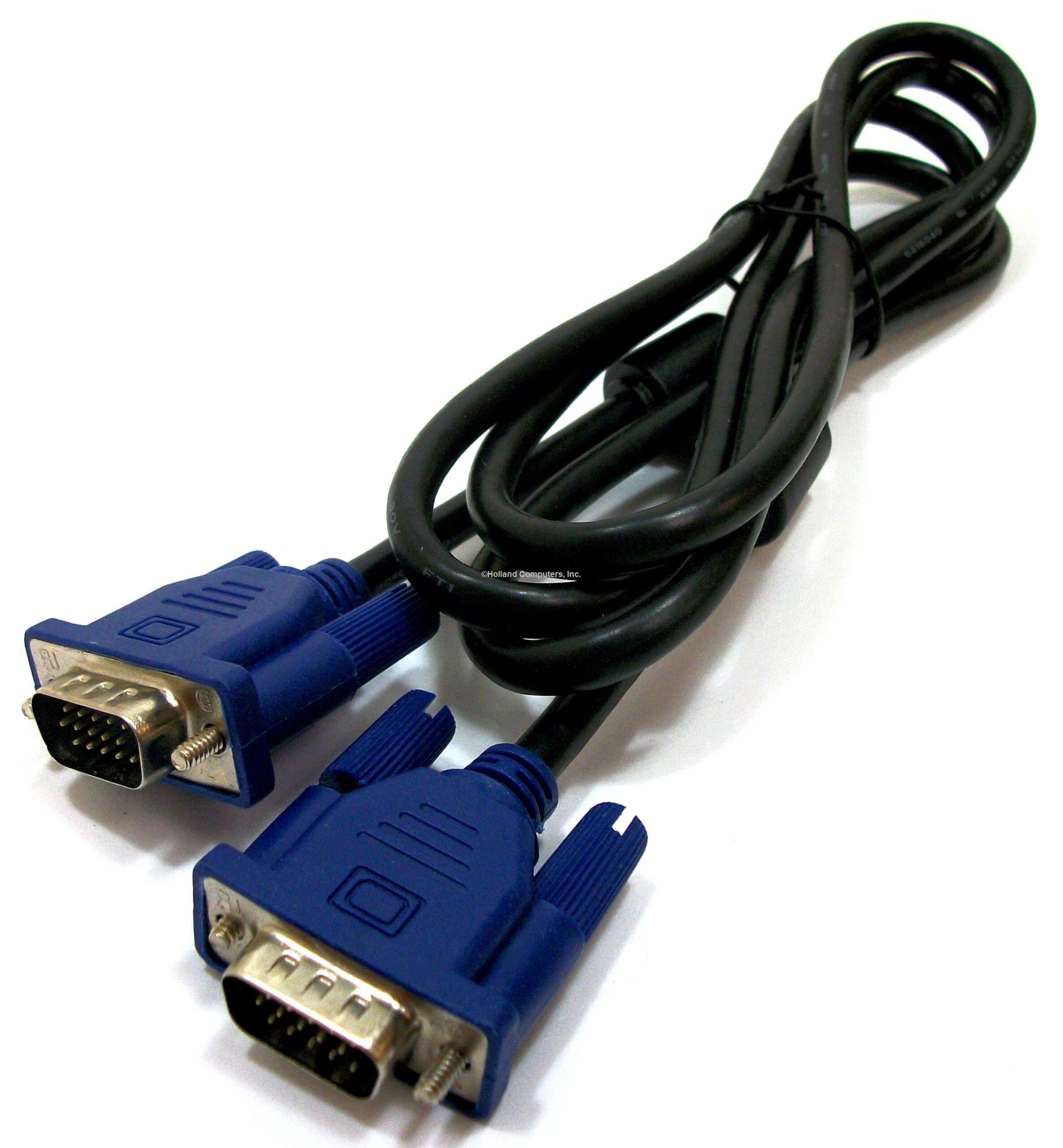 VGA Monitor Cable MM male to male ends and inline EMI ferrite core filter