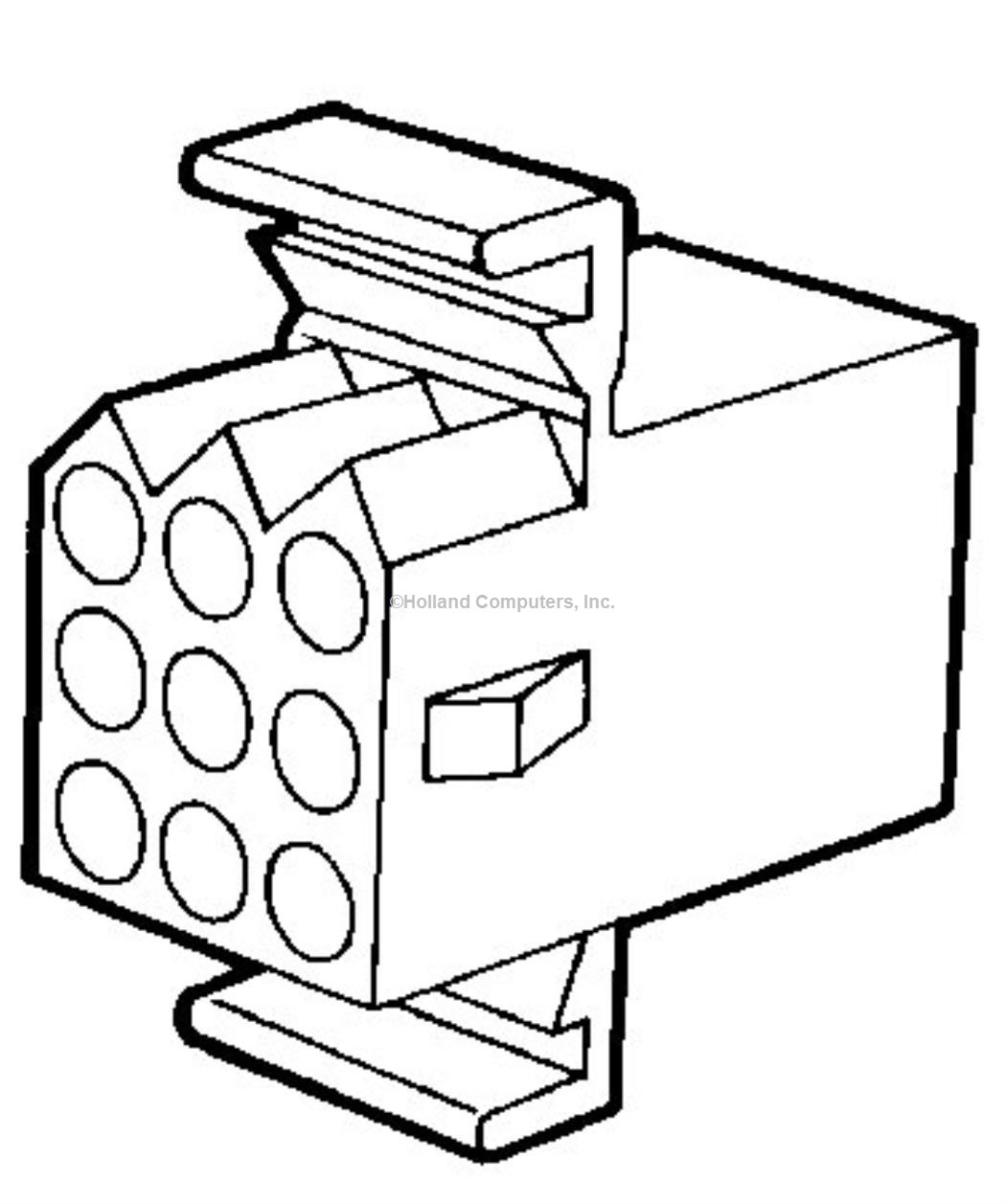 9 Pin Square Inline Solderless Connector .093 Female Housings