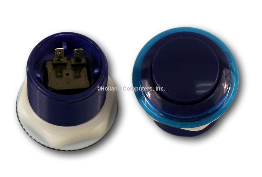 Arcade Game two color, edge transparency round Pushbutton (Blue)