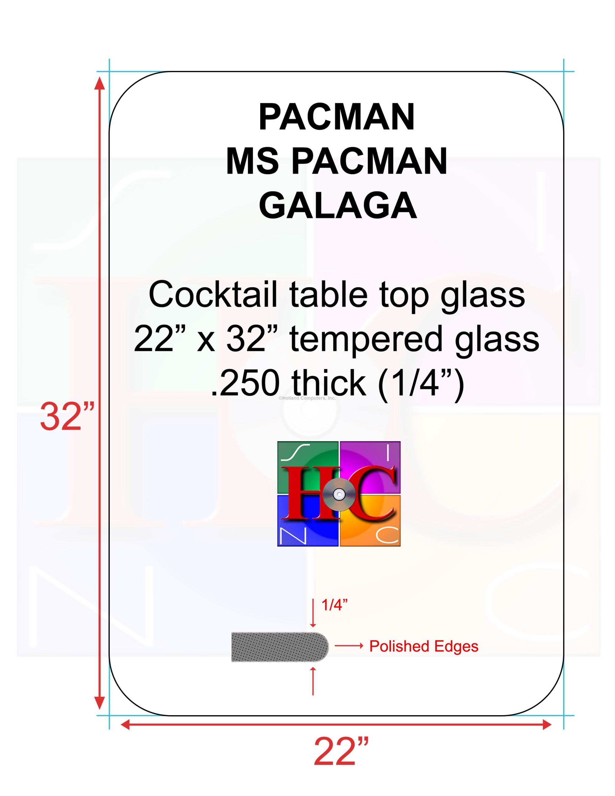 Replacement cocktail table top glass with 3.5 in radius: Fits Bally Midway tables plus other afterma