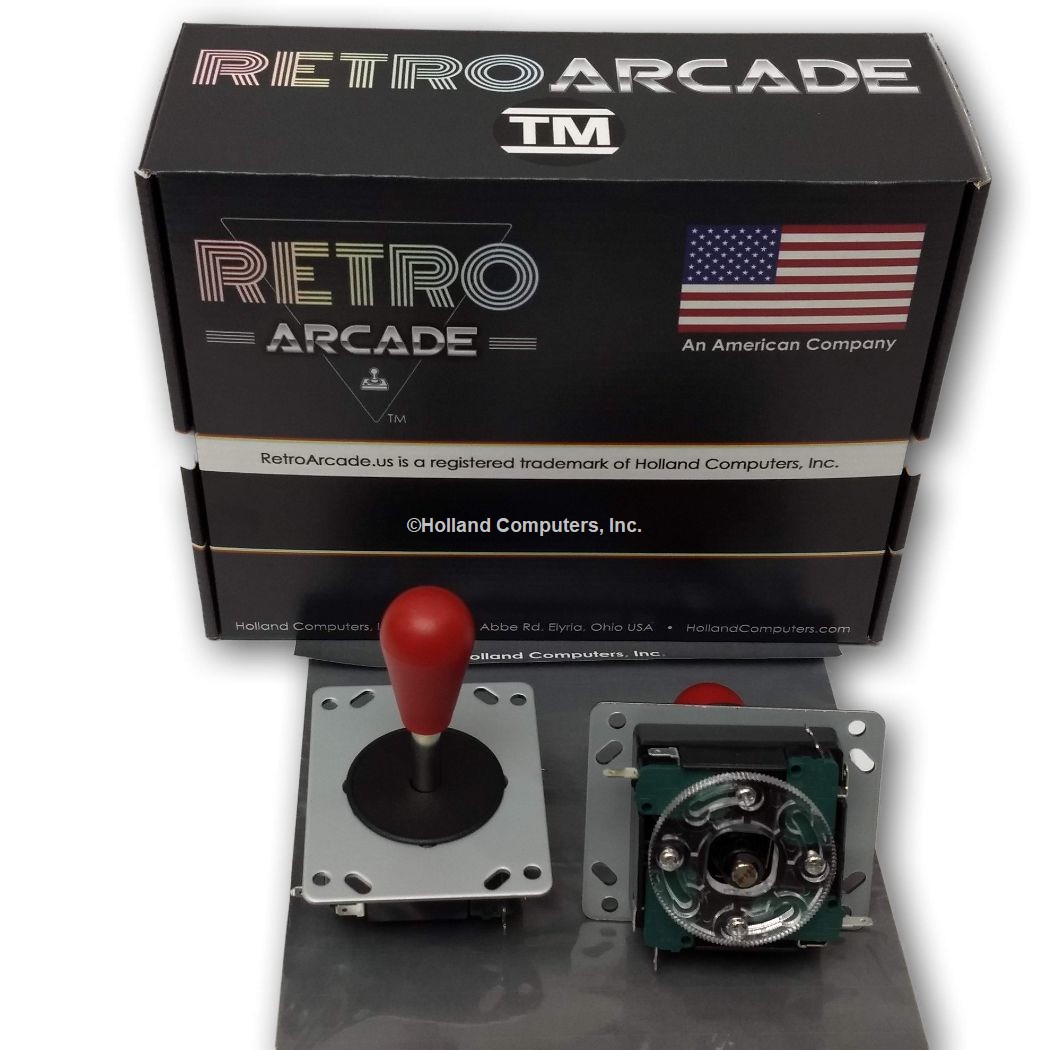 One Arcade Joystick Red Top, Switchable from 8-way to 4-way operation