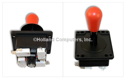 Happ Competition Style Arcade Joystick RED Switchable from 8-way to 4-way operation, Elliptical Red