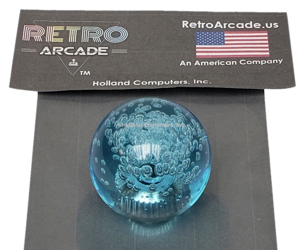 Arcade Joystick Crystal Light Up Ball Top - BLUE, by RetroArcade.us