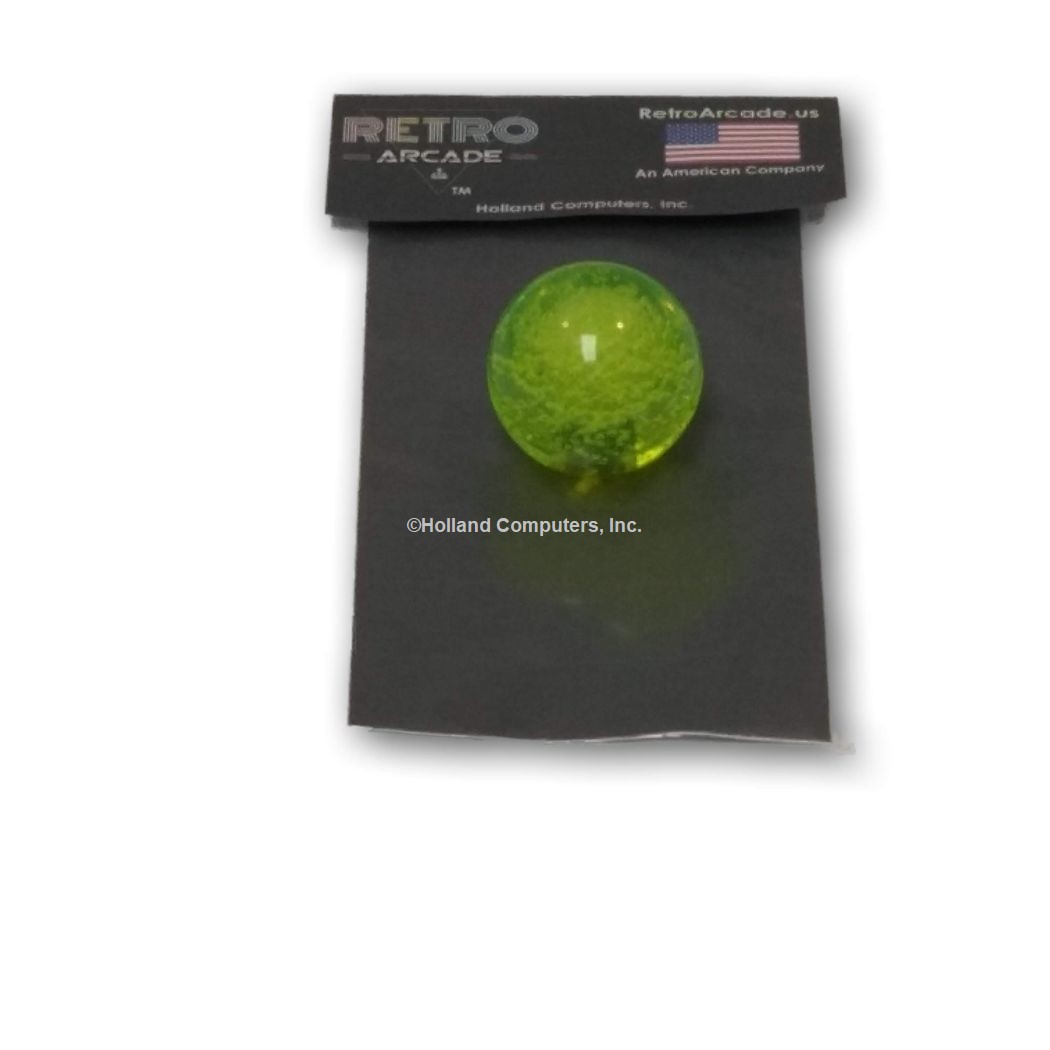 Arcade Joystick Crystal Light Up Ball Top - GREEN,  by RetroArcade.us