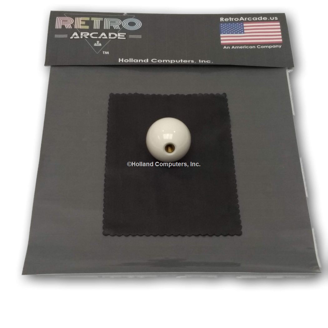 Classic Arcade Joystick Ball Top - WHITE,  by RetroArcade.us