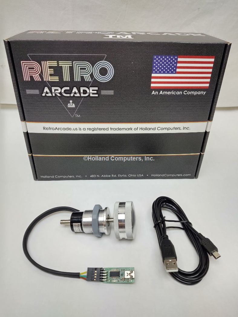 SpinTrack Arcade USB spinner kit by RetroArcade.us, perfect for MAME and Jamma systems (Silver)