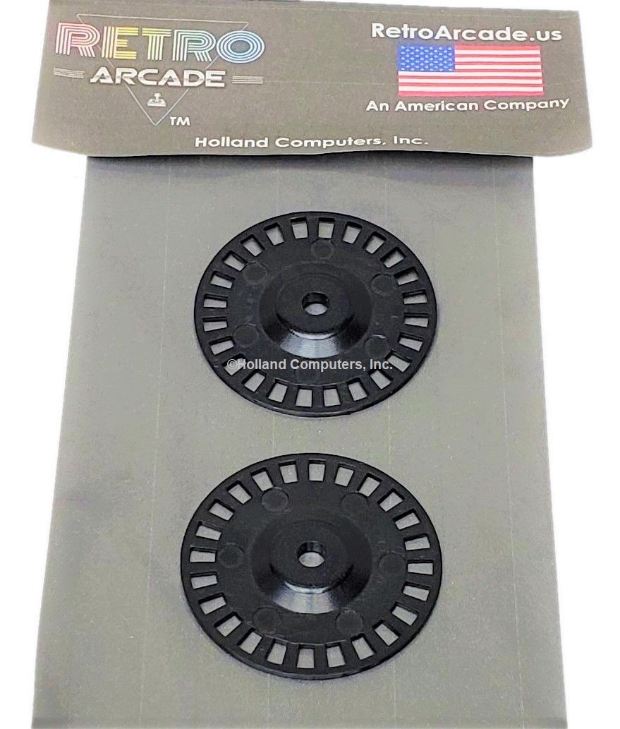 RetroArcade.us 3 inch Arcade Game Trackball Replacement Movement Sensor Wheel Set, (2) Wheels