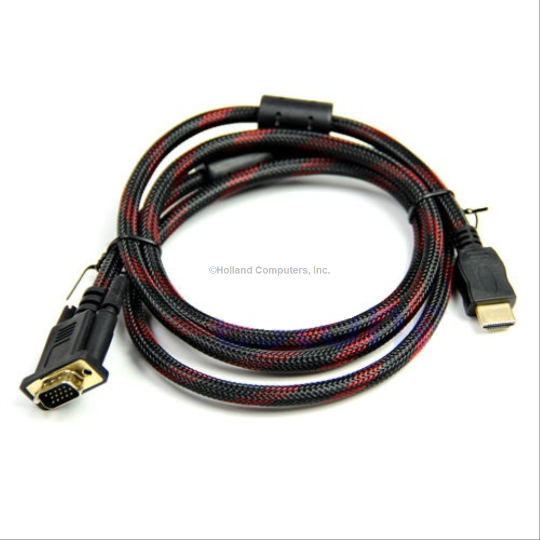 5 ft Gold Plated HDTV HDMI to VGA male HD15 Adapter Cable for PC or TV