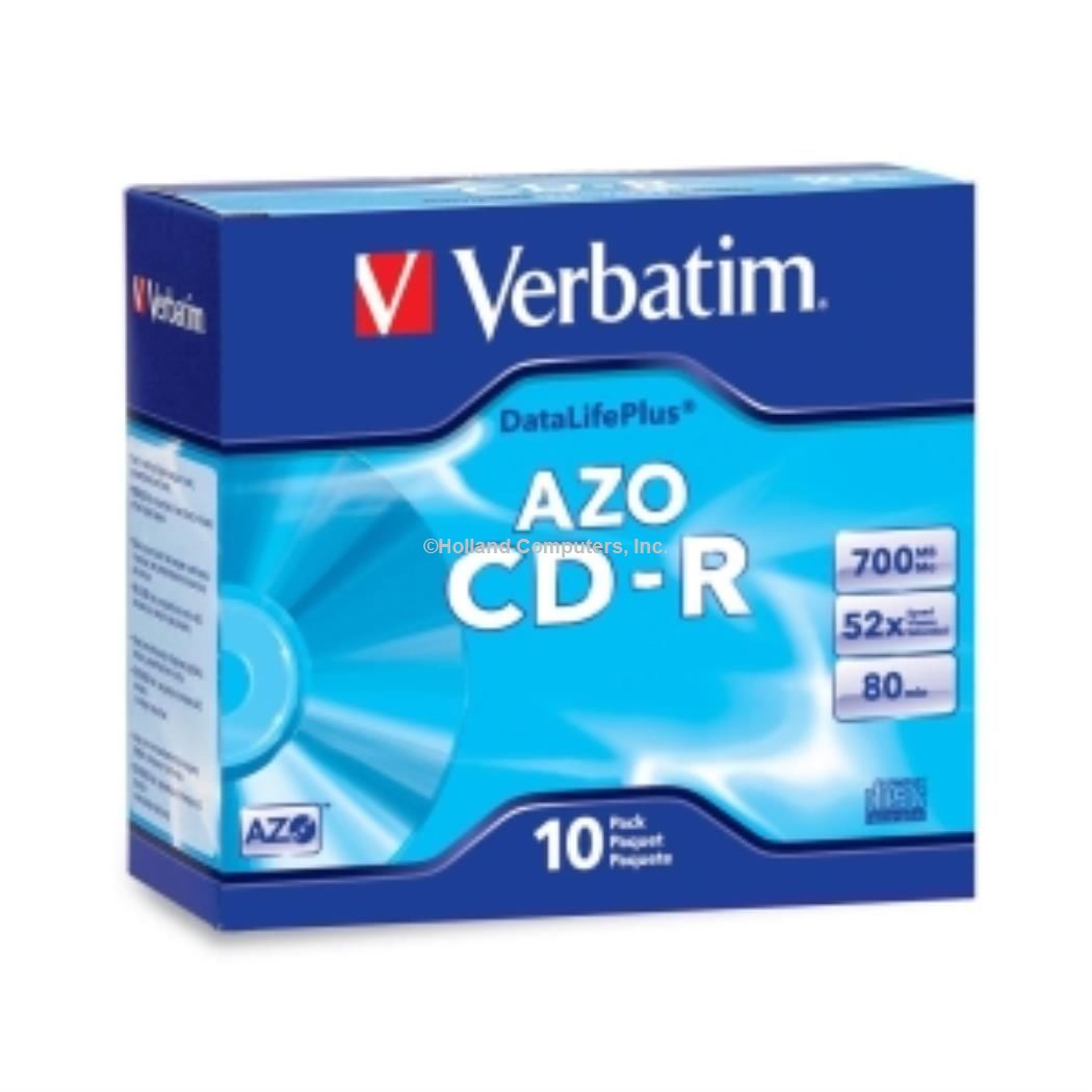 Verbatim AZO CD-R 700MB 52X DataLifePlus Surface - 10 pack Slim Case