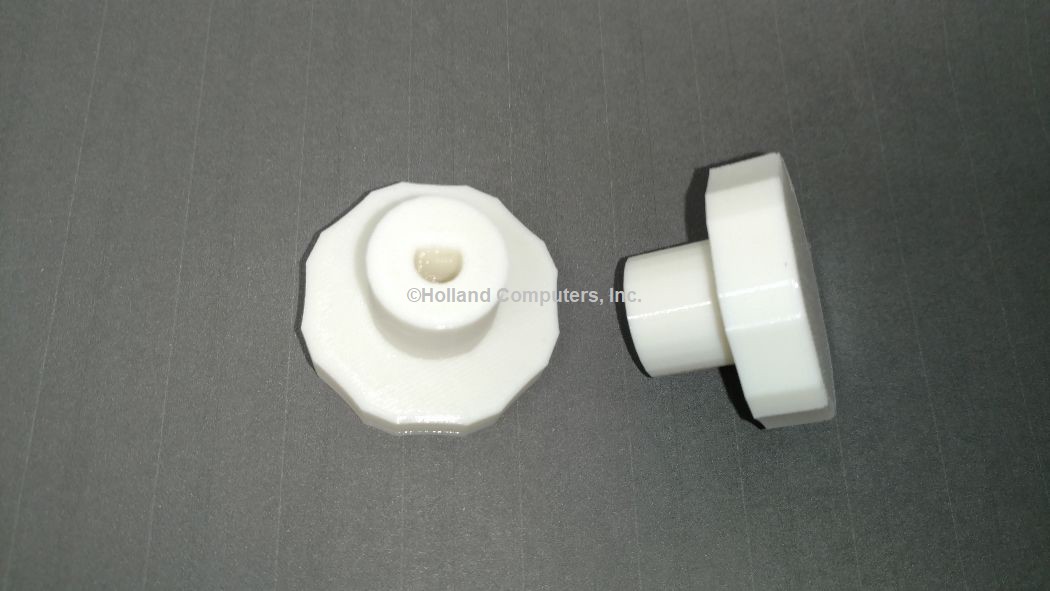 HVAC manual damper knob white, designed for .25 Inch shaft dampers