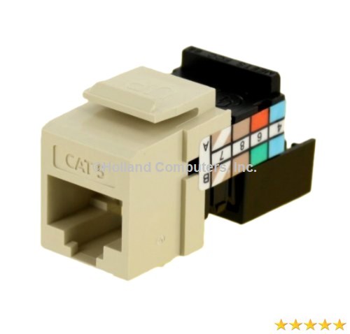 Leviton QuickPort Cat 5 UTP network Connector, Ivory, 41108-RI5