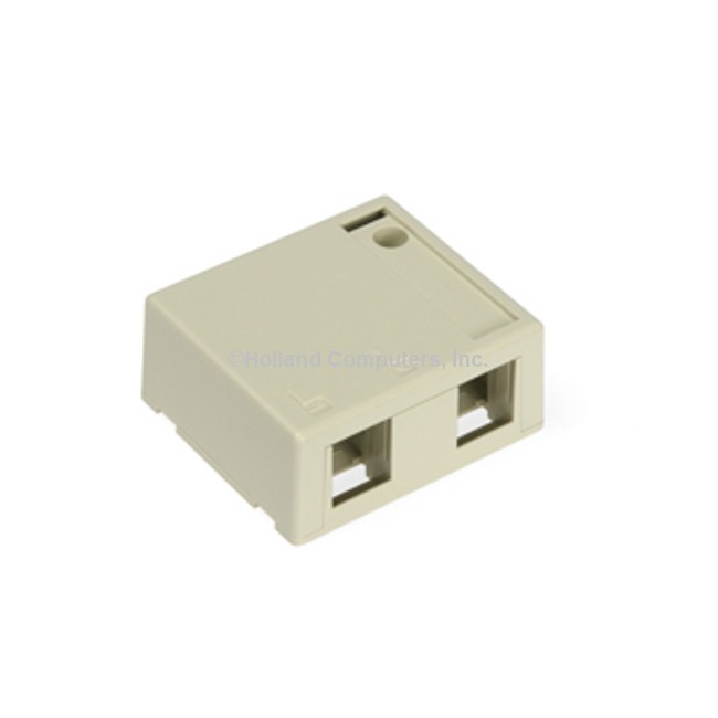 Leviton 41089-2IP QuickPort Surface Mount Housing, 2-Port, Ivory