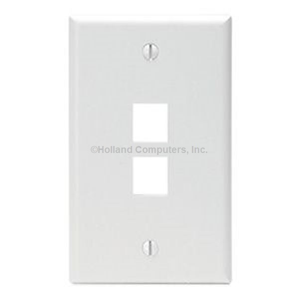 Leviton QuckPort 2-Port wall plate 1-Gang, White network jack cover