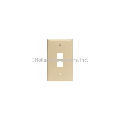 NEW 41080-2IP Leviton Quickport Wall Plate 1-Gang 2-Port Ivory