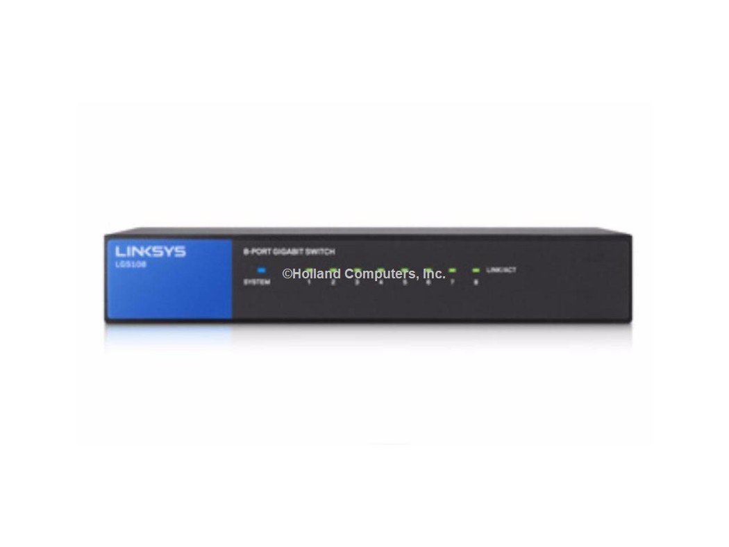 Linksys 8 Port Desktop Gigabit Switch - 8 x Gigabit Ethernet Network - Twisted Pair - 2 Layer Suppor