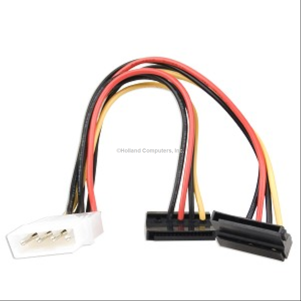 ATX Molex Power to Dual 90° Serial ATA (SATA) Power Adapter