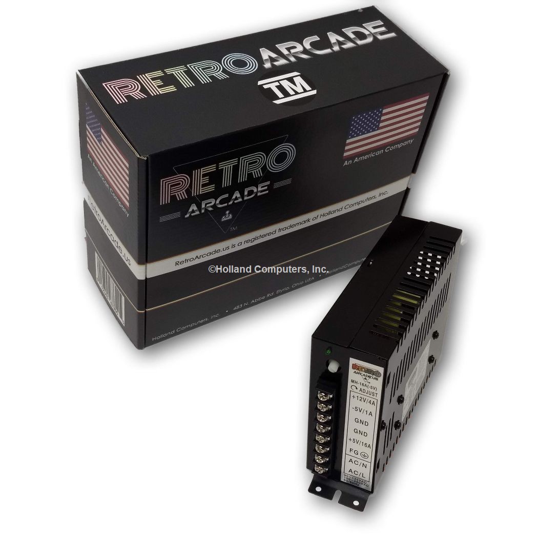 16A Arcade Switching Power Supply - 133 Watt, 110-220V for video game cabinets upright and cocktail