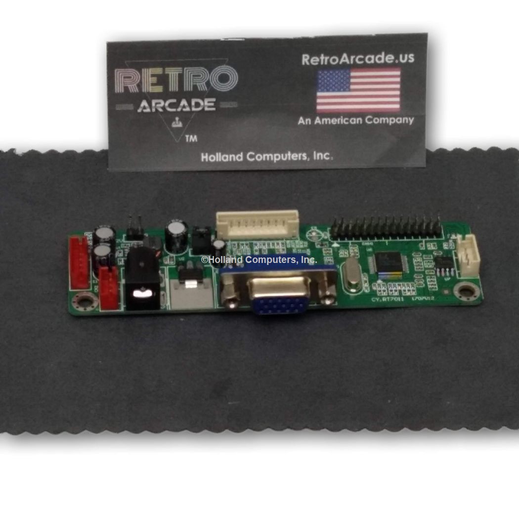 Replacement VGA and 12V Power Connection Board for RetroArcade.us 19 Inch Arcade Monitor Ver.2