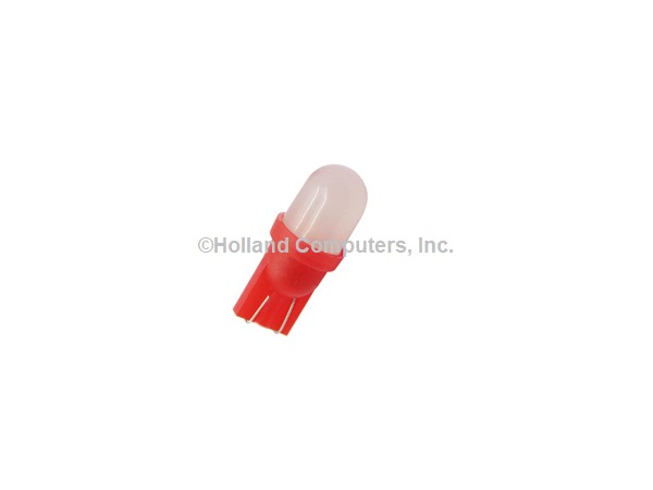 Pinball replacement bulb LED 6.3 volt AC, 555 clear wedge base T10 Cool Red Frosted