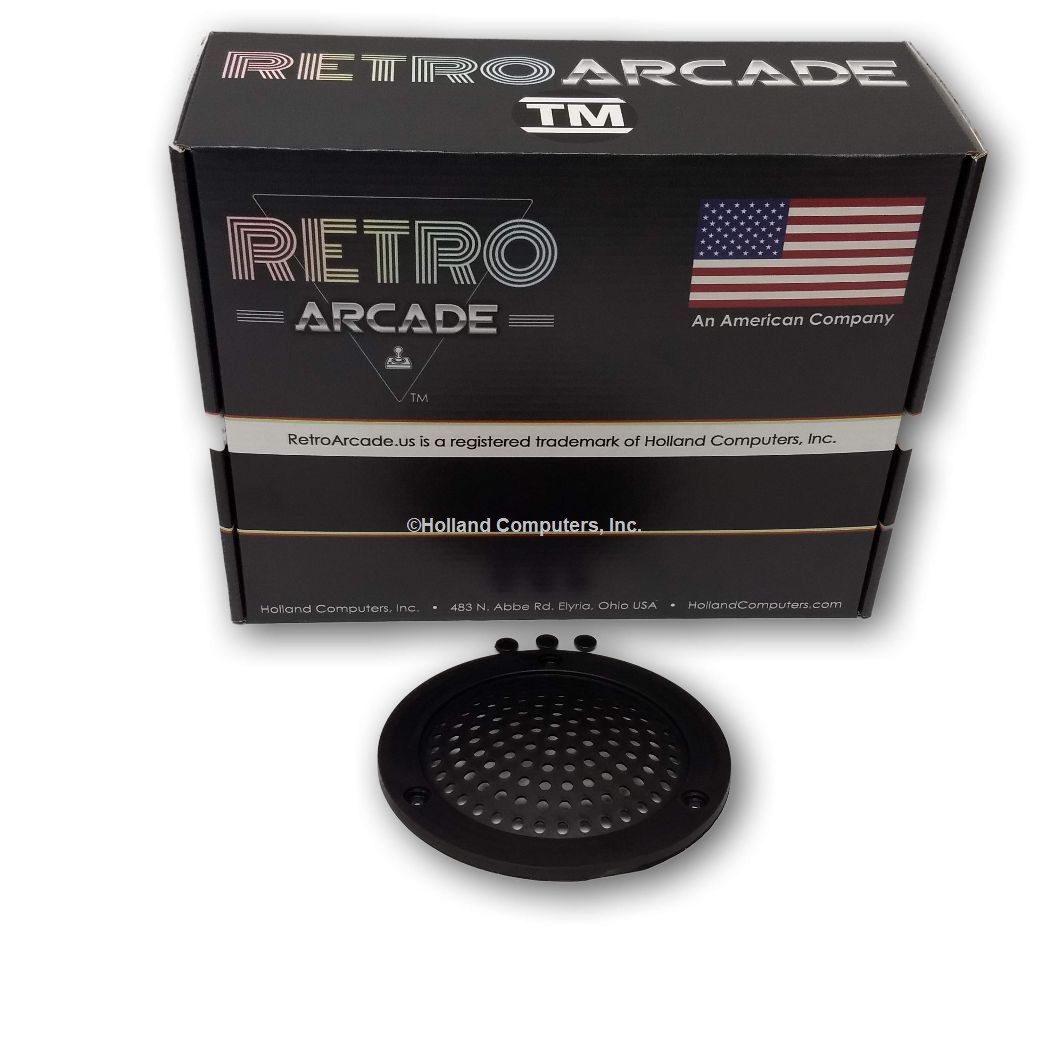 Round Speaker Net for Black Plastic Fits 4 inch speakers, by RetroArcade.us, speakers see SKU: RA-SP