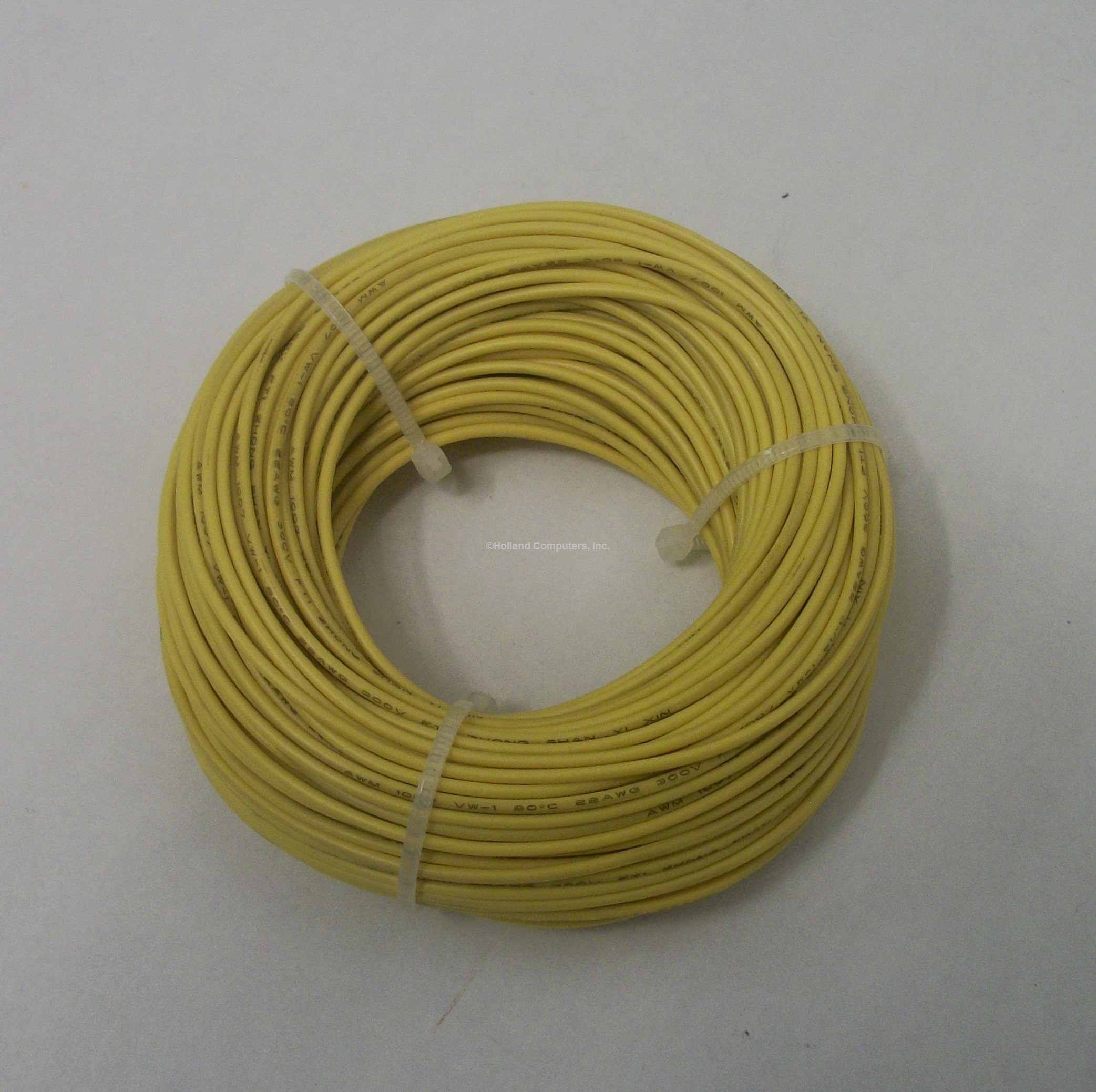 22 AWG tinned copper stranded hook up wire, 100 feet per Yellow UL1007