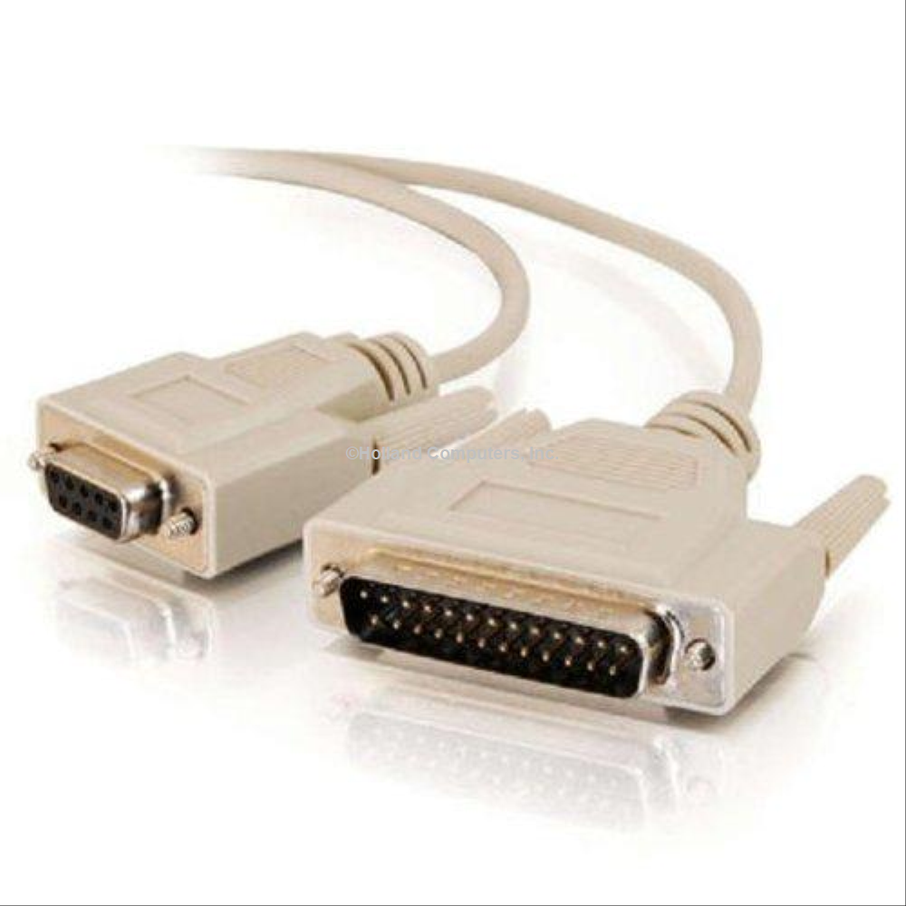 DB9 Female to DB25 Male Modem Serial Adapter Cable - 6ft