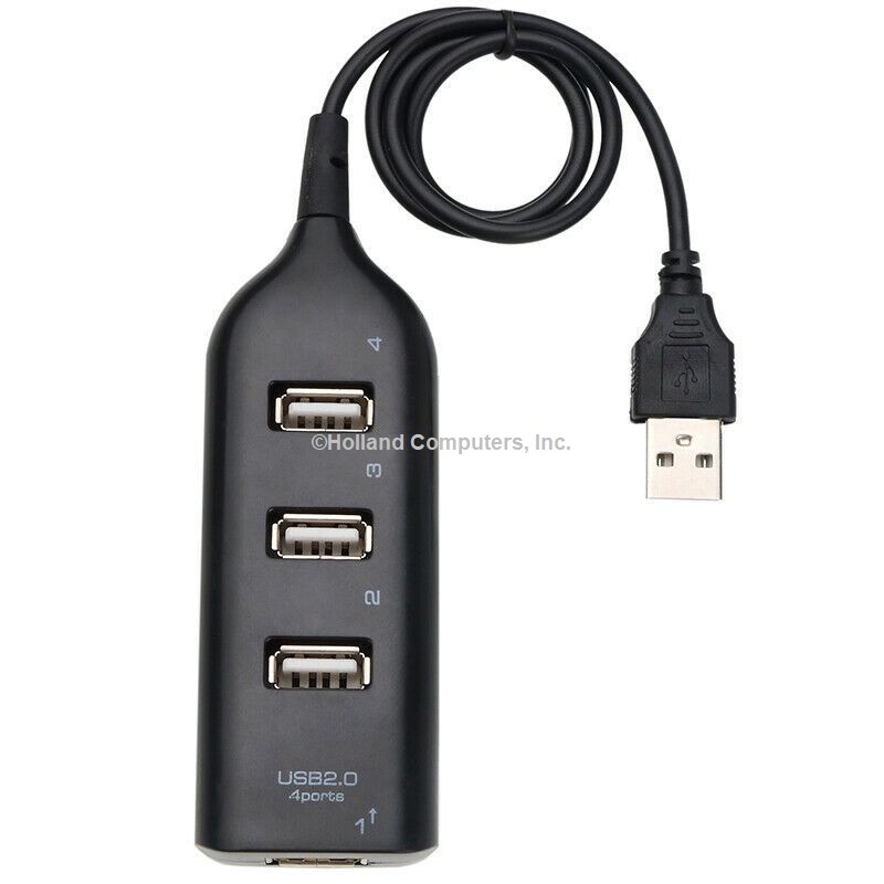 Mini 4Port Hub High-Speed USB2.0 HUB Splitter Cable Adapter (Black)