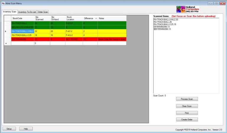 Atrex Inventory Scan, Inventory management software for Atrex version ...