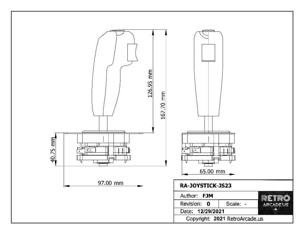 Arcade flight yoke stick Joystick, eight way joystick with two fire ...