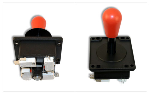 Happ Competition Style Arcade Joystick RED Switchable from 8-way to 4-way operation, Elliptical Red