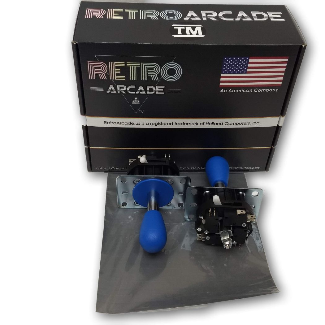 Mag-Stik-Plus Arcade Joystick player switchable from 4 to 8 way from the top of the panel (Blue)