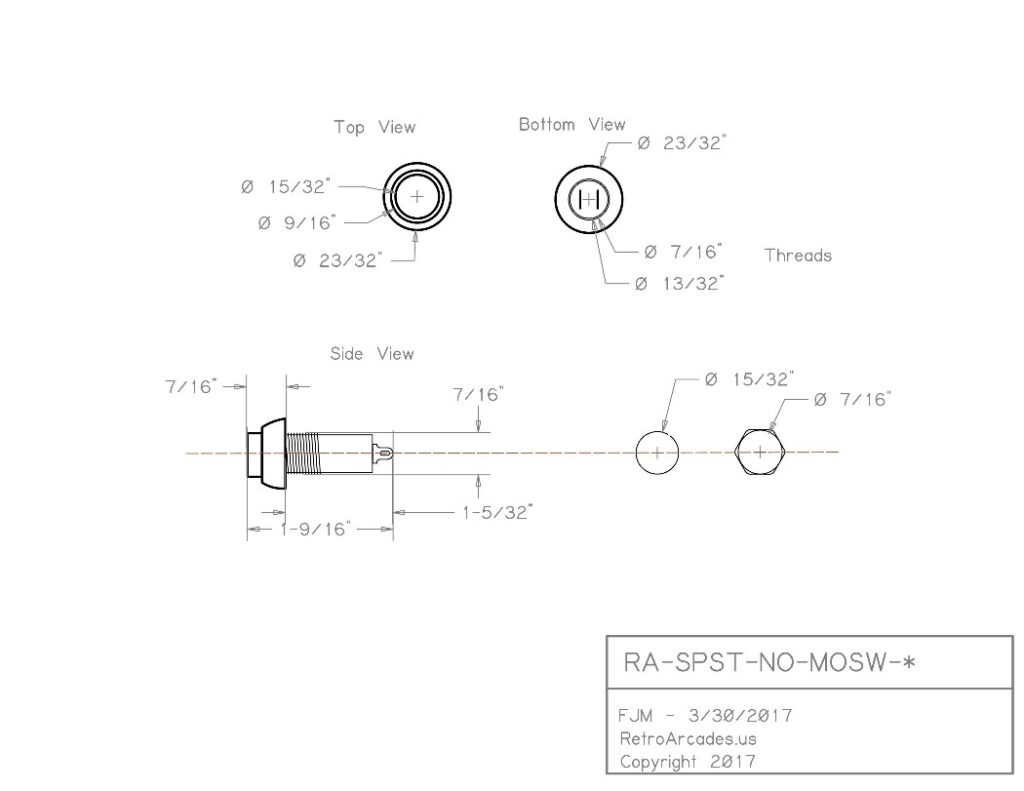 Mosw Arcade Red Push Button Momentary Setup Switch – SPST 125 VAC N O 3 amp ...