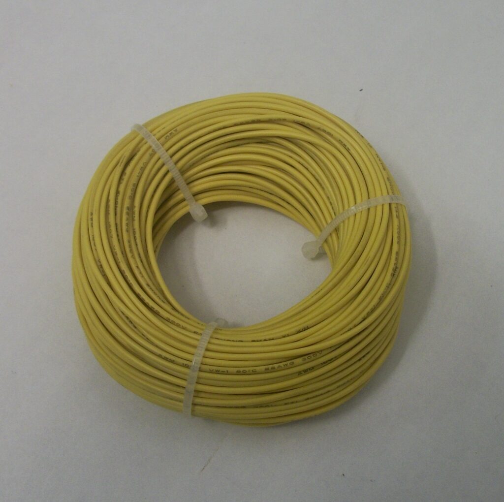 Yellow Zone Wire Rough In 22 AWG tinned copper stranded hook up wire, 100 feet per Yellow UL1007 ...